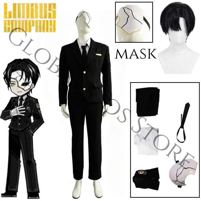 Black Face Mask Pack - ゲームキャラクター リエン コスプレ衣装 リンバスカンパニー コス アニメ
