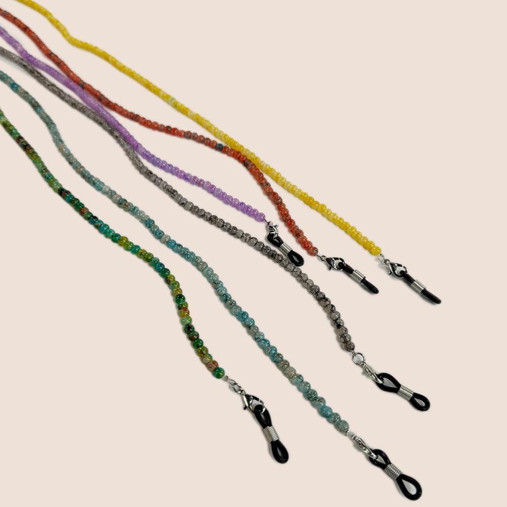 Mask Lanyard Adjustable - 軽量カラーガラスメガネチェーン ヴィンテージ手作りビーズ メガネ吊り下げロープ 調節可能 落下防止マスクチェーン 男女兼用