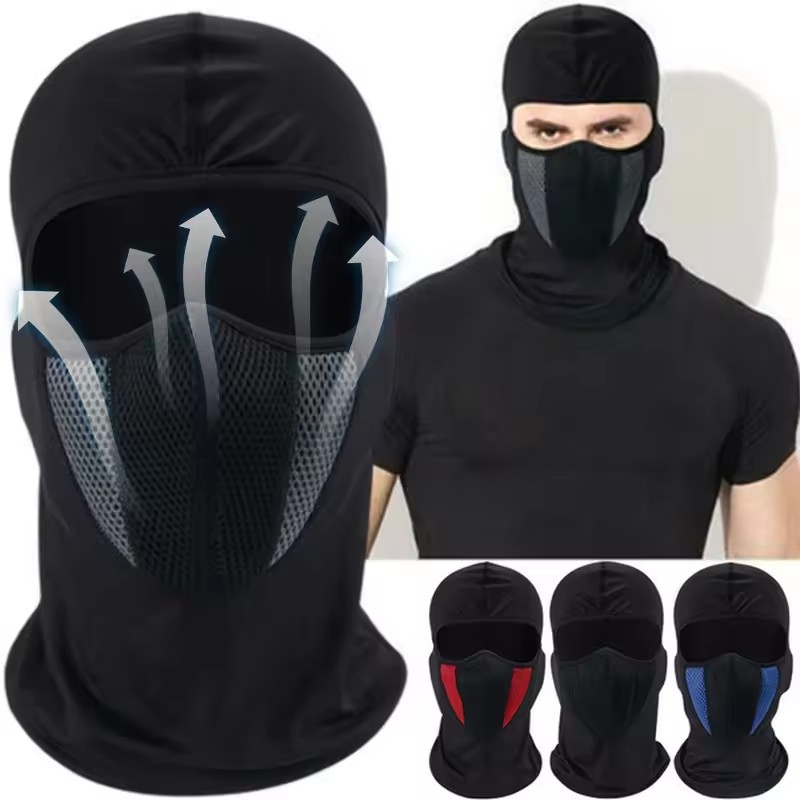 Sports Mask Breathable - フルフェイスマスクサイクリング防風ヘッドギアオートバイバラクラバ通気性アウトドアスポーツ男性 CS マスクヘッドカバー帽子