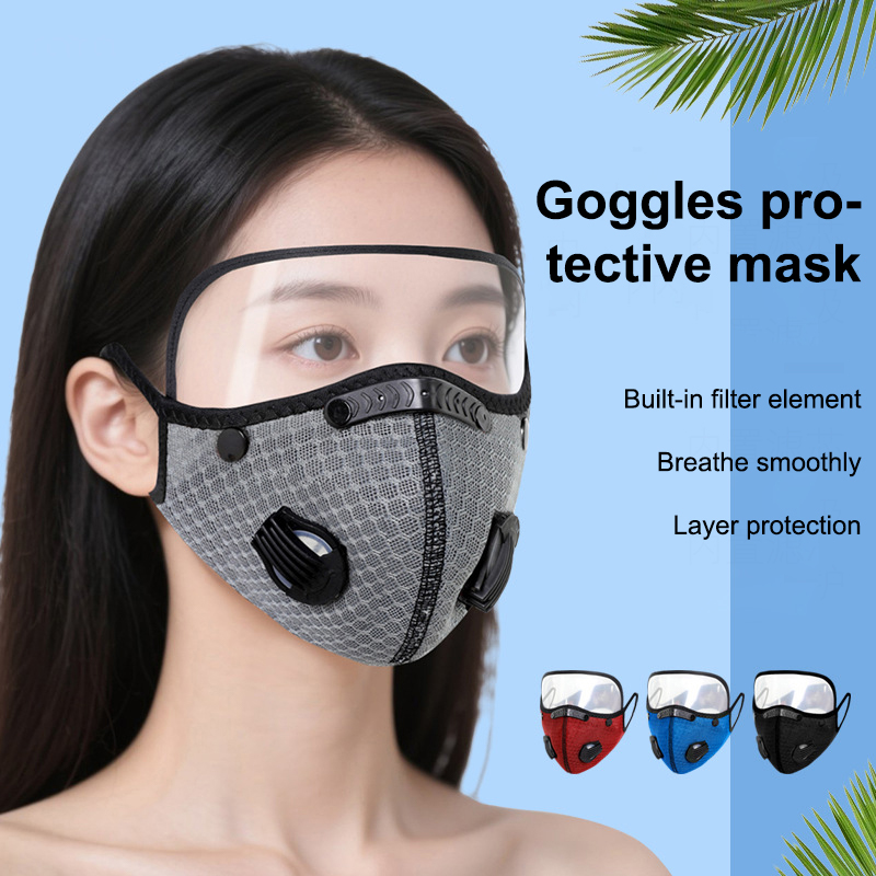 Dust Mask Construction - 新しいサイクリングフェイスマスクフィルターゴーグル付き防塵マスクスポーツ洗える再利用可能なフェイスマスク男性用バンダナ活性炭フィルター