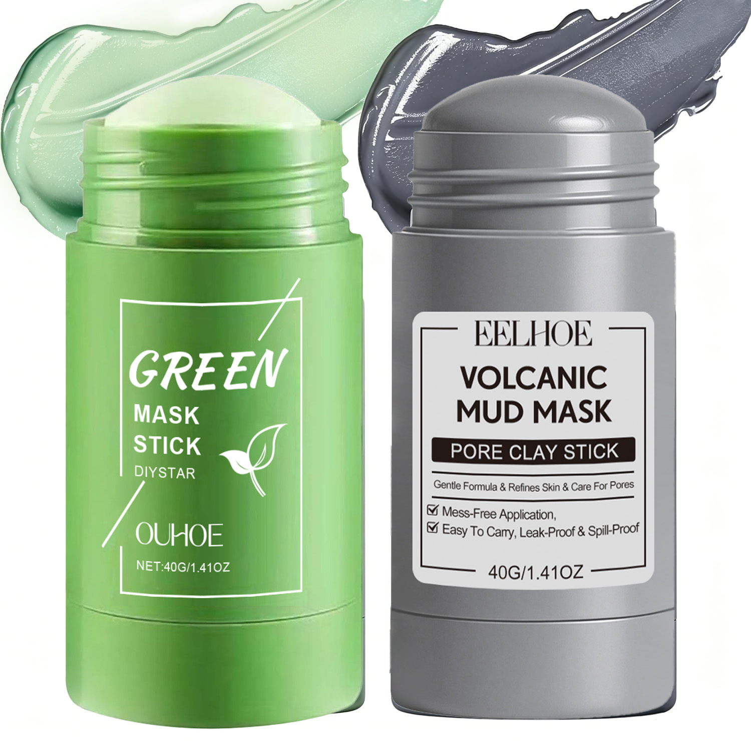 Dust Mask Construction - アラスカ火山＆グリーンティー ディープポア クレンジングマスクスティック 黒ずみ除去＆オイルコントロール 角質除去クレイマスク 全肌質対応