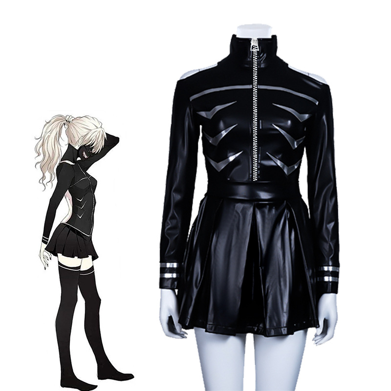 Black Face Mask Pack - 東京グール ケン・カネキ コスプレ衣装 ブラックPUバトルスーツ フルセット グールコンバット