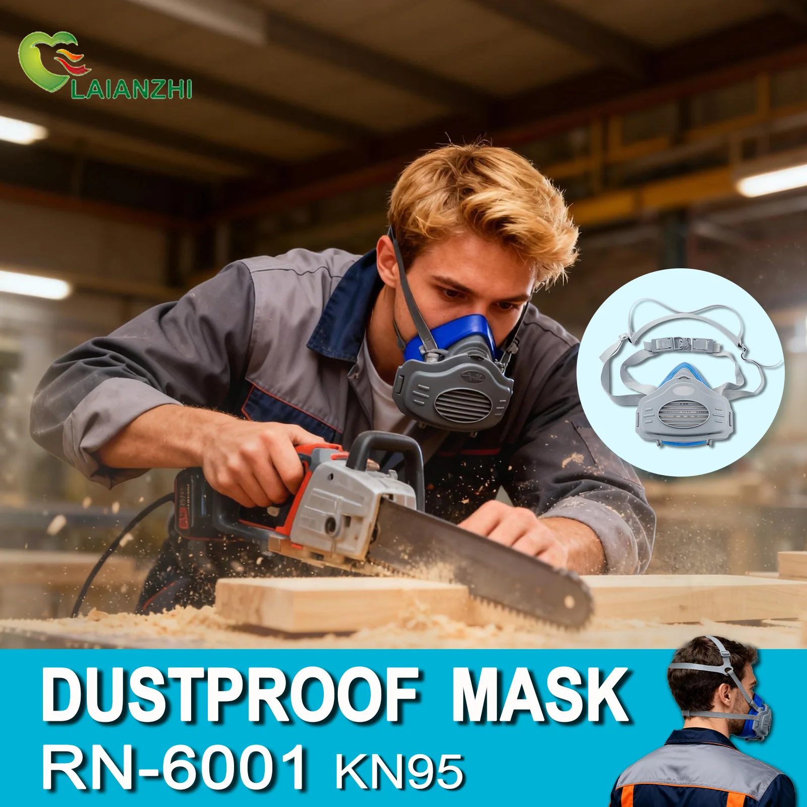 Dust Mask Construction - LAIANZHI 防塵シリコンマスク、フィルターコットン、おがくず粒子防止、建設粉塵防止、溶接金属煙防止マスク