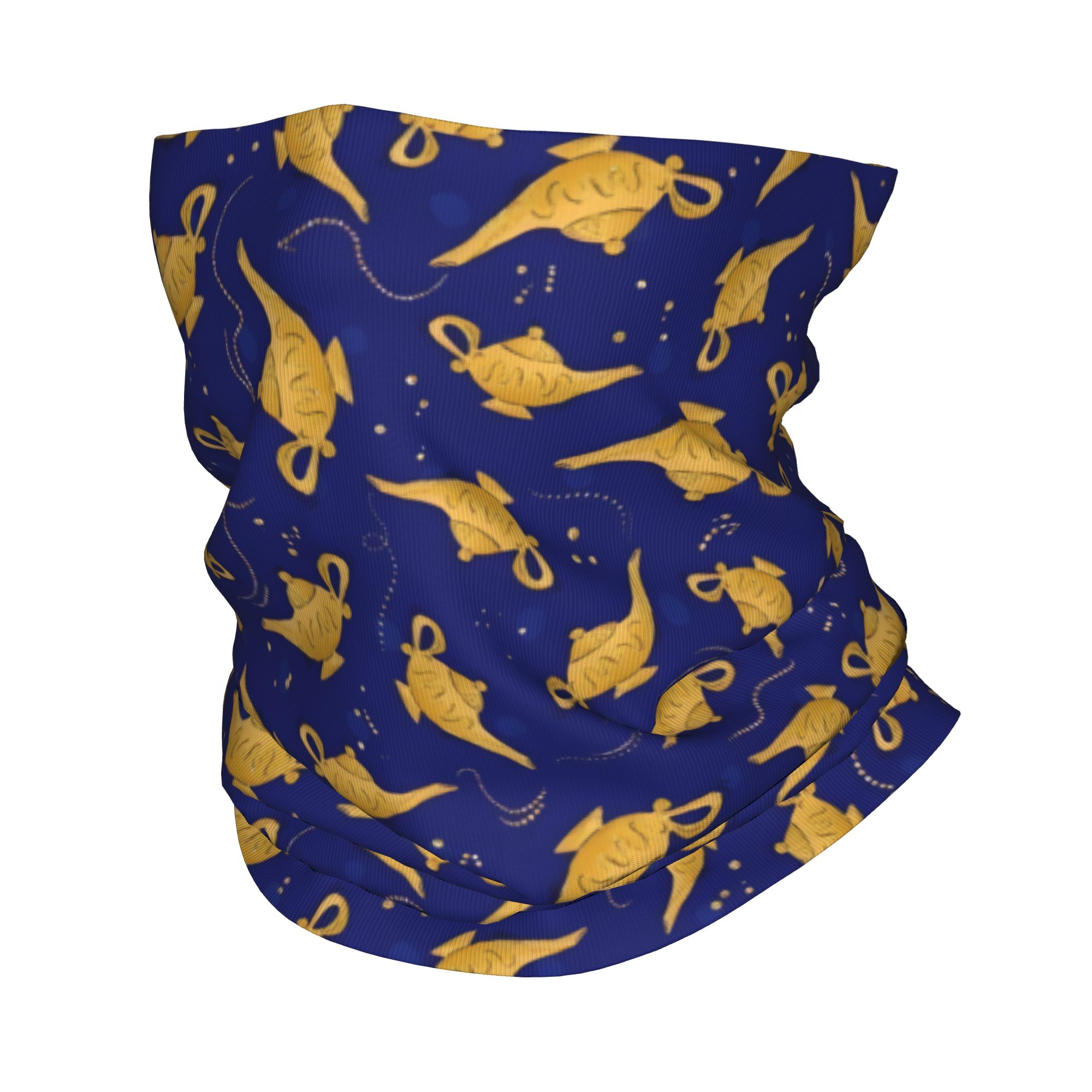 Neck Gaiter Face Cover - カスタム A-アラジン魔神バンダナネックゲイター防風フェイススカーフカバー女性男性魔法のランプ残骸ヘッドバンドチューブバラクラバ