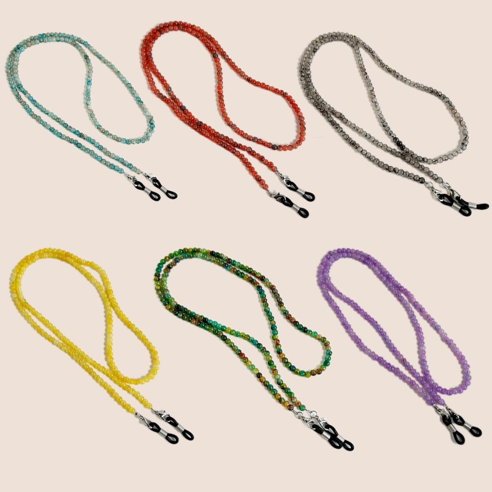 軽量カラーガラスメガネチェーン ヴィンテージ手作りビーズ メ - Mask Lanyard Adjustable のレビューと価格
