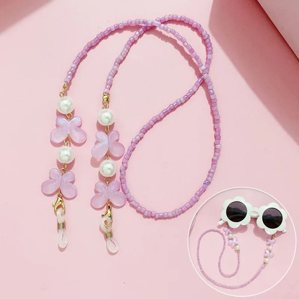 調節可能なサングラスストラップ カラフルな老眼鏡用蝶々パール - Mask Lanyard Adjustable のレビューと価格