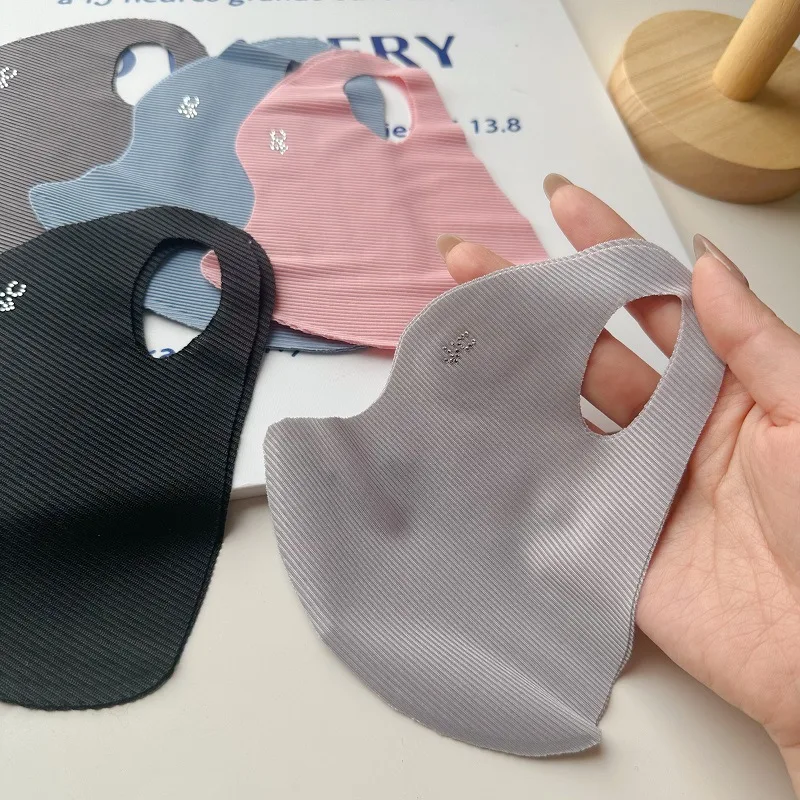 5色の糸入りアイスシルクマスク女性用ソリッドカラー通気性UV - Cloth Face Mask Washable のレビューと価格