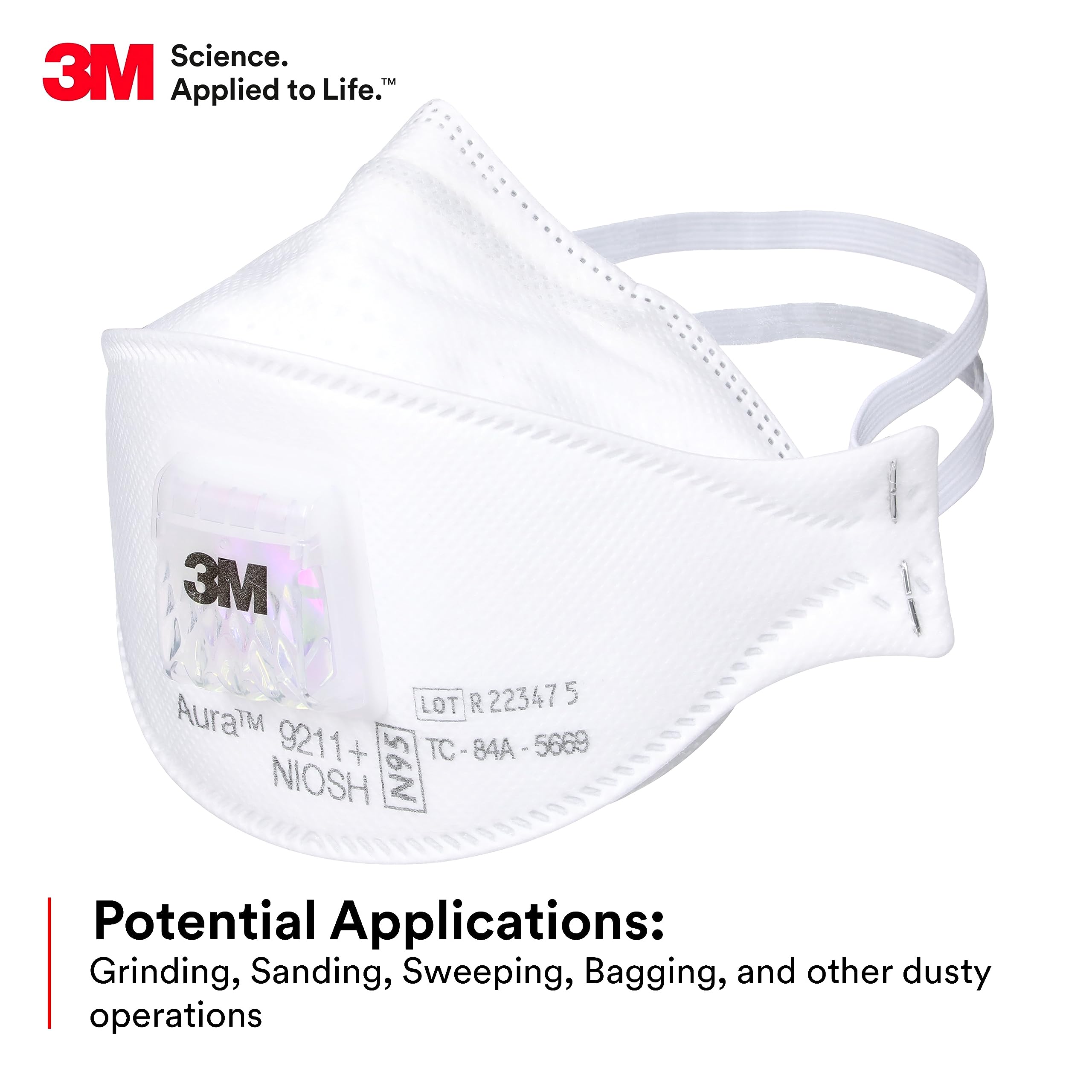 3M オーラ 9211+ 粒子状物質用呼吸器 N95 使い捨 - Dust Mask Construction のレビューと価格