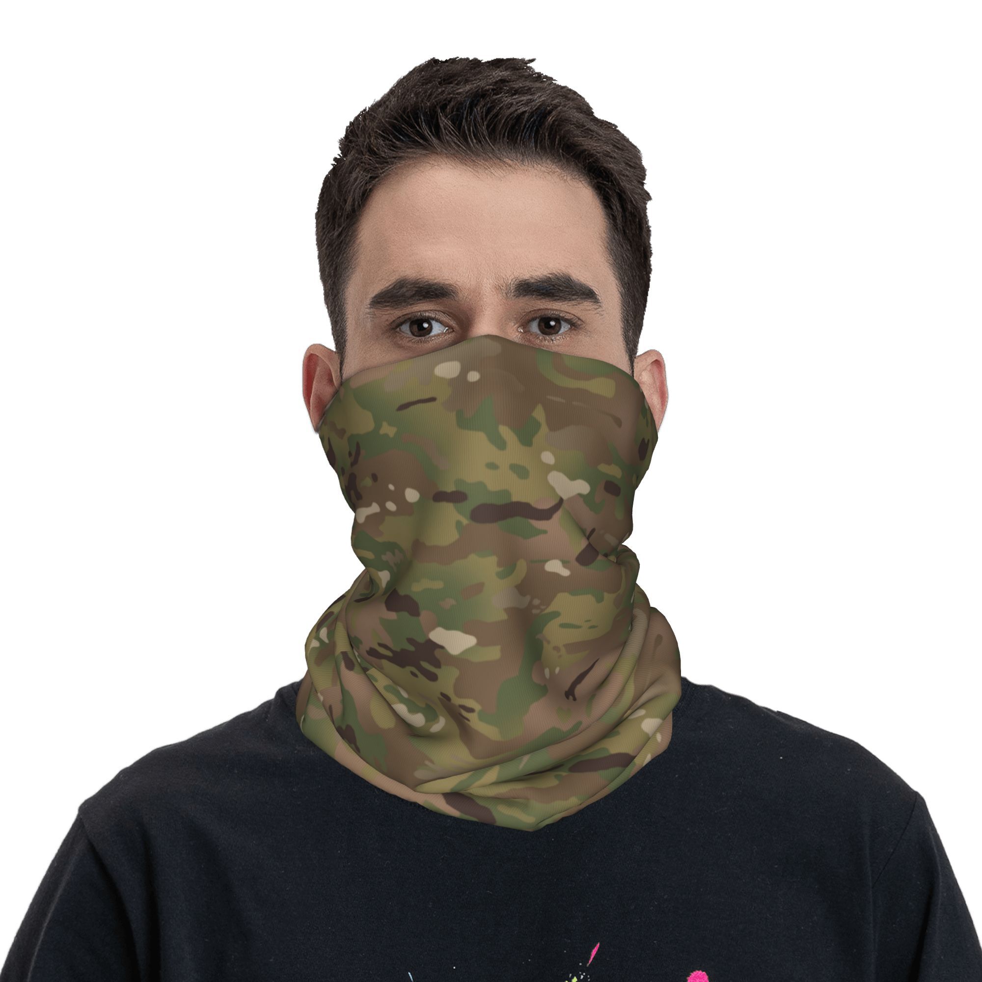 カスタム軍事迷彩柄バンダナネックウォーマー男性女性冬スキーハ - Neck Gaiter Face Cover のレビューと価格
