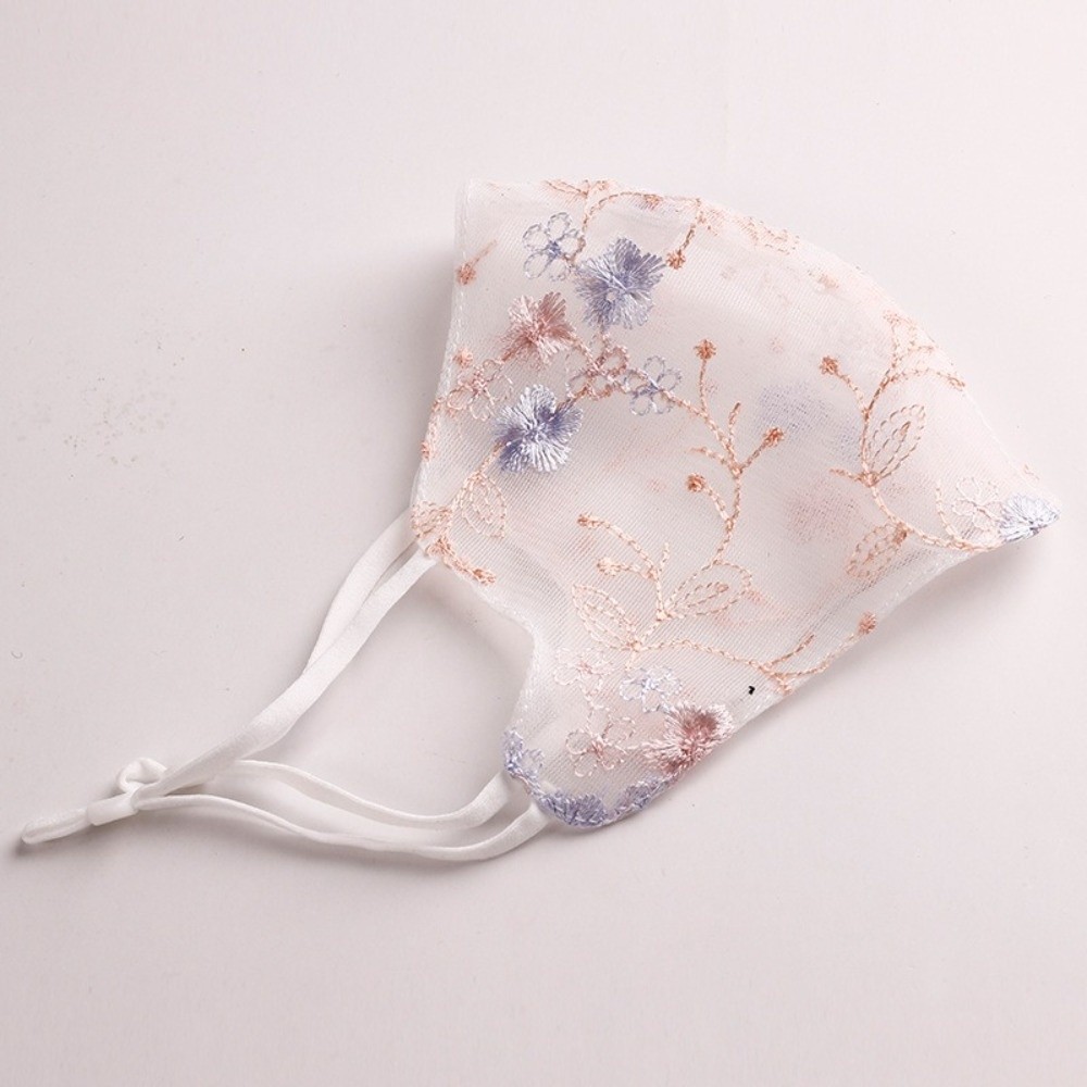 古典的な刺繍フラワーベールマスク防塵通気性レースマスク調節可 - Cloth Face Mask Washable のレビューと価格