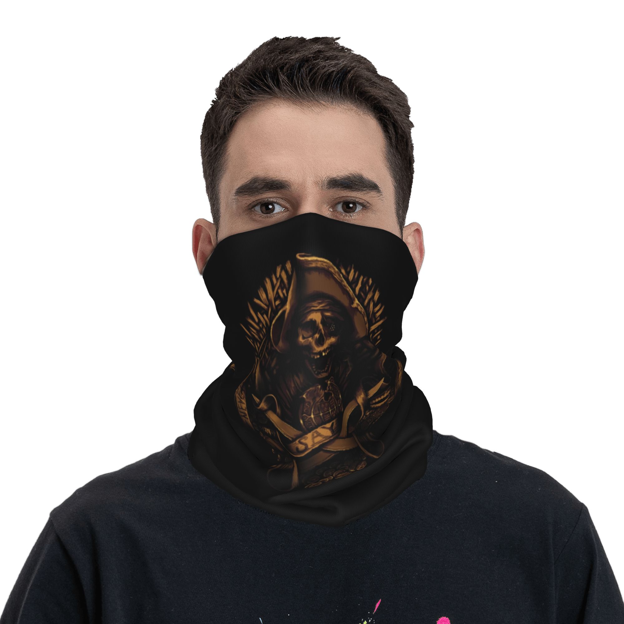 カスタムネバーセイダイパイレーツスカルバンダナネックウォーマ - Neck Gaiter Face Cover のレビューと価格